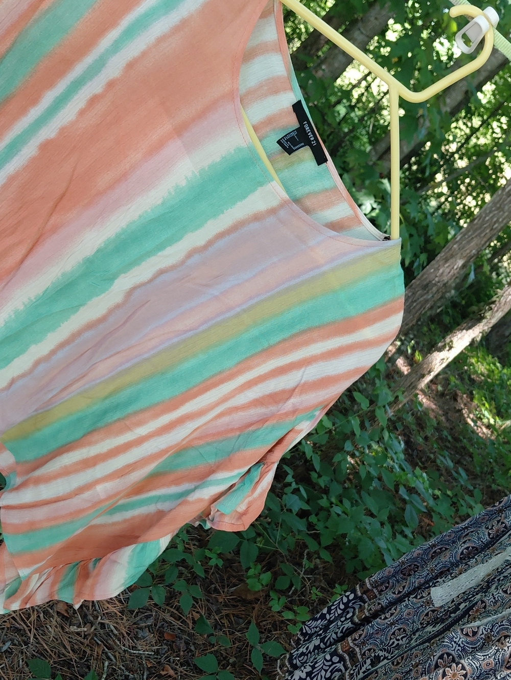 Forever 21 Pastel Striped Tee in Coral, Mint & Yellow